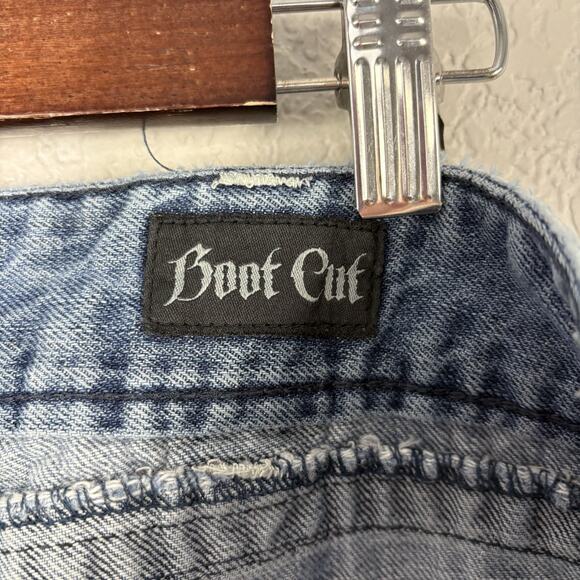 Rock 47 Wrangler Denim Jeans Men’s Western Thick Stitch Boot Cut 36X36 - Picture 7 of 8